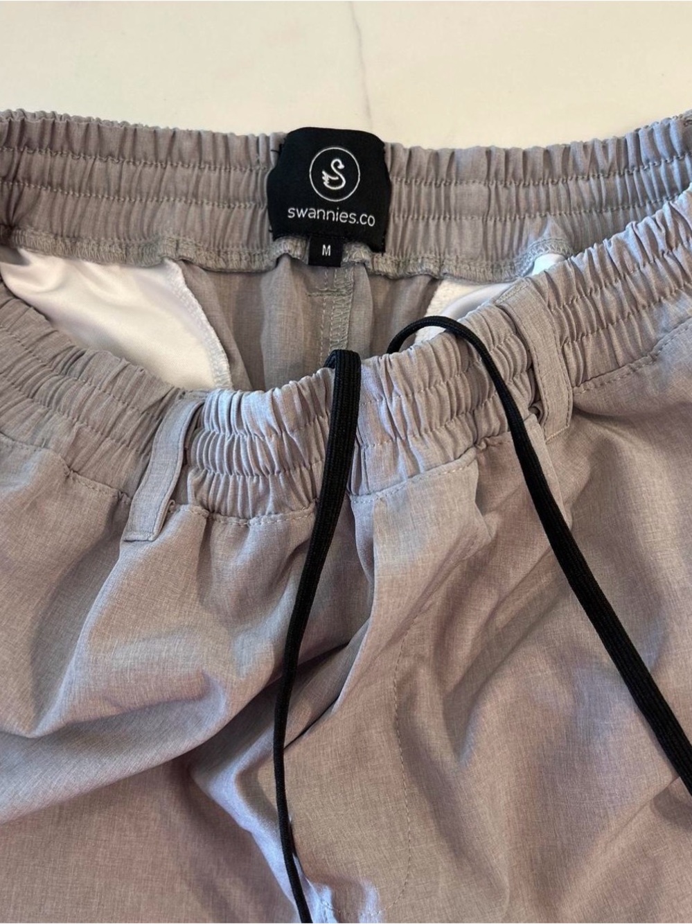 Swannies Golf Shorts with Elastic Waistband - Light Gray - Picture 3 of 3